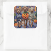 Wirehaired Pointing Griffon Halloween Costumes Vierkante Sticker (Tas)