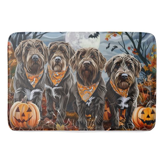 Wirehaired Pointing Griffon Halloween Spooky Badmat (Voorkant)