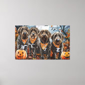 Wirehaired Pointing Griffon Halloween Spooky Canvas Afdruk (Voorkant)