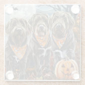 Wirehaired Pointing Griffon Halloween Spooky Glazen Onderzetter (Achterkant)
