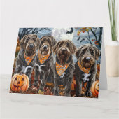 Wirehaired Pointing Griffon Halloween Spooky Kaart (Voorkant)