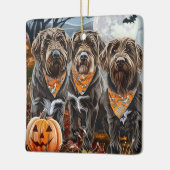 Wirehaired Pointing Griffon Halloween Spooky Keramisch Ornament (Links)