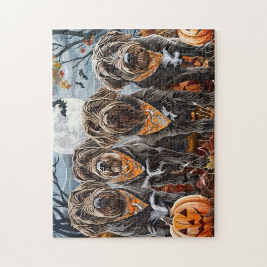 Wirehaired Pointing Griffon Halloween Spooky Legpuzzel (Verticaal)