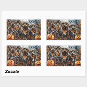 Wirehaired Pointing Griffon Halloween Spooky Rechthoekige Sticker (Vel)