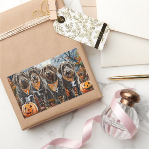 Wirehaired Pointing Griffon Halloween Spooky Rechthoekige Sticker