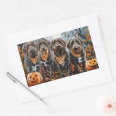 Wirehaired Pointing Griffon Halloween Spooky Rechthoekige Sticker (Envelop)