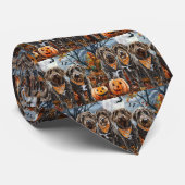 Wirehaired Pointing Griffon Halloween Spooky Stropdas (Opgerold)