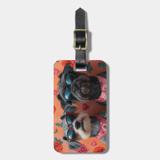 Wirehaired Pointing Griffon Heart Valentijnsdag Bagagelabel (Voorkant verticaal)