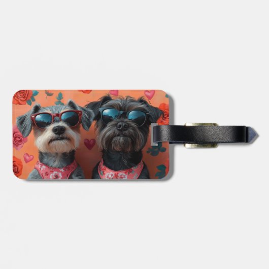 Wirehaired Pointing Griffon Heart Valentijnsdag Bagagelabel (Achterkant horizontaal)