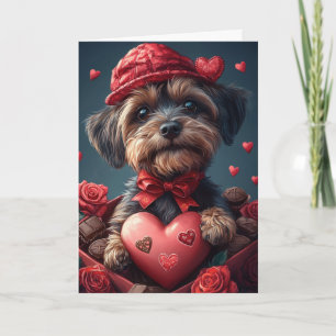 Wirehaired Pointing Griffon Hearts Valentijnsdag Kaart