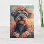 Wirehaired Pointing Griffon Hearts Valentijnsdag Kaart (Voorkant)