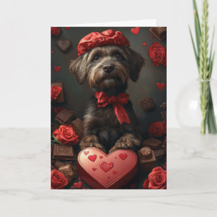 Wirehaired Pointing Griffon Hearts Valentijnsdag Kaart