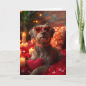 Wirehaired Pointing Griffon Hearts Valentijnsdag Kaart (Voorkant)