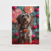 Wirehaired Pointing Griffon Hearts Valentijnsdag Kaart (Voorkant)
