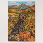 Wirehaired Pointing Griffon Herfst Thanksgiving Legpuzzel (Verticaal)