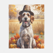 Wirehaired Pointing Griffon herfstbladeren Fleece Deken (Voorkant)