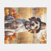 Wirehaired Pointing Griffon herfstbladeren Fleece Deken (Voorkant (Horizontaal))