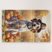 Wirehaired Pointing Griffon herfstbladeren Legpuzzel (Horizontaal)