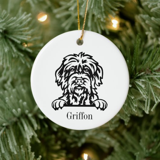Wirehaired Pointing Griffon hond Keramisch Ornament (Boom)