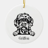Wirehaired Pointing Griffon hond Keramisch Ornament (Voorkant)