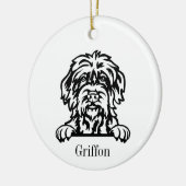 Wirehaired Pointing Griffon hond Keramisch Ornament (Links)