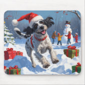 Wirehaired Pointing Griffon in Snow Christmas Pet Muismat (Voorkant)