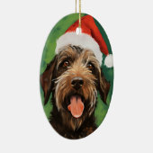 Wirehaired Pointing Griffon Kerstschilderij Keramisch Ornament (Rechts)