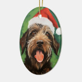 Wirehaired Pointing Griffon Kerstschilderij Keramisch Ornament (Links)