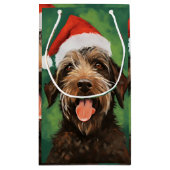Wirehaired Pointing Griffon Kerstschilderij Klein Cadeauzakje (Achterkant)