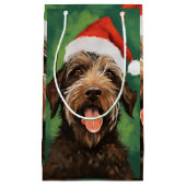 Wirehaired Pointing Griffon Kerstschilderij Klein Cadeauzakje (Voorkant)