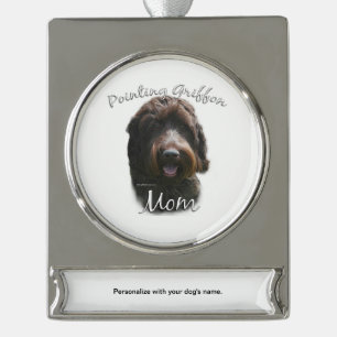 Wirehaired Pointing Griffon Moeder 2 Verzilverd Banner Ornament