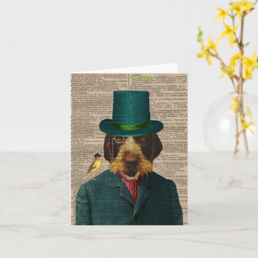 Wirehaired Pointing Griffon Notecard Kaart (Gele Bloem)