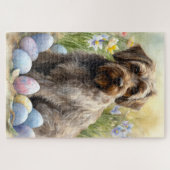 Wirehaired Pointing Griffon Paaseieren Vakantie Legpuzzel (Horizontaal)