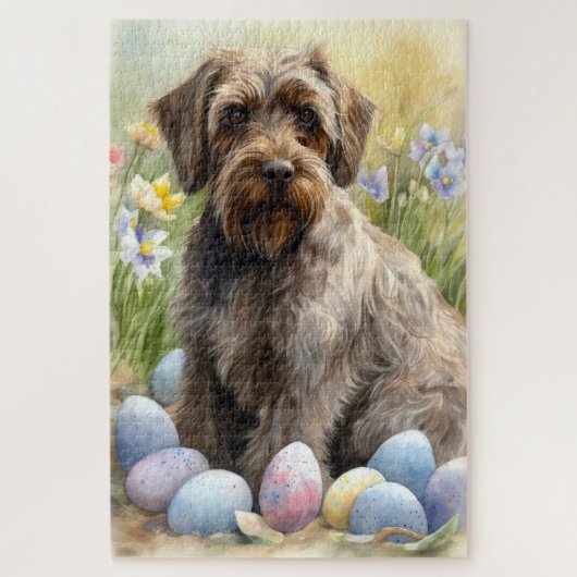 Wirehaired Pointing Griffon Paaseieren Vakantie Legpuzzel (Verticaal)