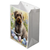 Wirehaired Pointing Griffon Paaseieren Vakantie Medium Cadeauzakje (Voorkant Gekanteld)