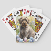 Wirehaired Pointing Griffon Paaseieren Vakantie Pokerkaarten (Achterkant)