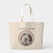 Wirehaired Pointing Griffon Painting Pet Dog Art Grote Tote Bag (Achterkant)
