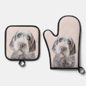 Wirehaired Pointing Griffon Painting Pet Dog Art Ovenwant & Pannenlap Set (Voorkant)
