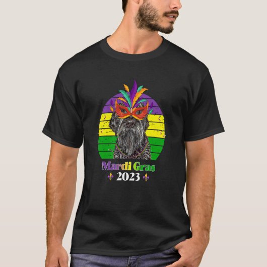 Wirehaired Pointing Griffon Party Dog Mardi Gras 2 T-shirt (Voorkant)