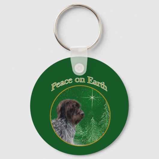 Wirehaired Pointing Griffon Peace Sleutelhanger (Voorkant)