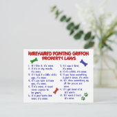 WIREHAIRED POINTING GRIFFON Property Laws 2 Briefkaart (Staand voorkant)