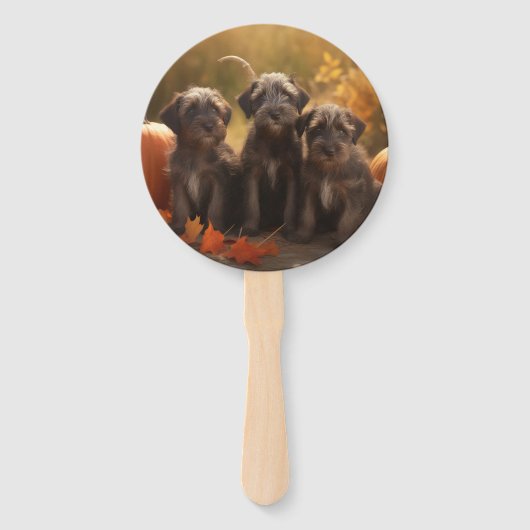 Wirehaired Pointing Griffon Puppy Autumn Handwaaier (Achterkant)