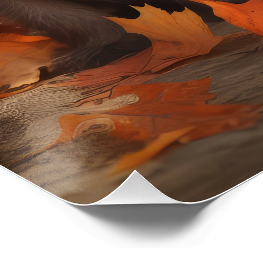 Wirehaired Pointing Griffon Puppy Autumn Perfect Poster (Hoek)