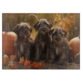 Wirehaired Pointing Griffon Puppy Autumn Snijplank (Voorkant)