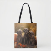 Wirehaired Pointing Griffon Puppy Autumn Tote Bag (Voorkant)