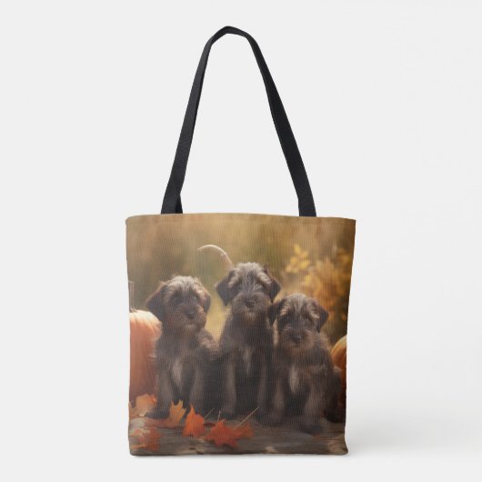 Wirehaired Pointing Griffon Puppy Autumn Tote Bag (Achterkant)