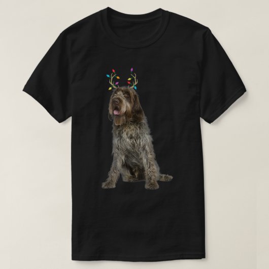 Wirehaired Pointing Griffon Reindeer Christmas Dog T-shirt (Design voorkant)
