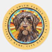 Wirehaired Pointing Griffon Ronde Stickers (Voorkant)