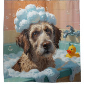 Wirehaired Pointing Griffon Schattige Grappig Douchegordijn (Voorkant)