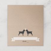 Wirehaired Pointing Griffon Silhouettes Huwelijk Plaatskaartje (Buitenkant ongevouwen)